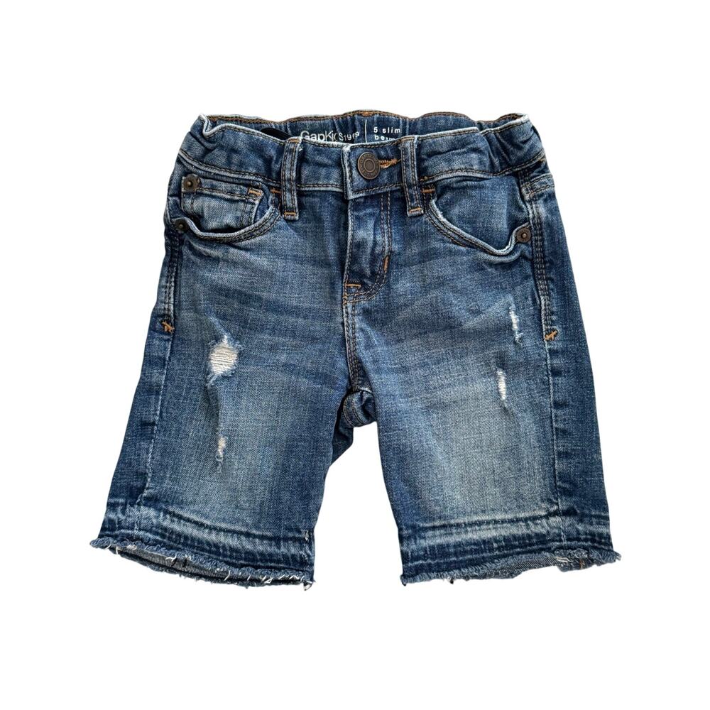 Gap Kids 1969 Frayed Bermuda Denim Shorts Size 5 Slim